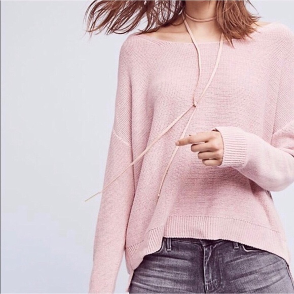 Anthropology Moth Pink Fairview Pullover Sweater